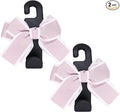 Car Purse Hook, Cute Bow Hooks for Headrest - Leather U-Shaped Purse Holder for Car, Flexible Seat Back Organizer & Durable Vehicle Accessories for Bags, Coats & More (Black&Pink-2 Pack)