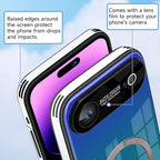 Guppy Compatible with iPhone Air Magnetic Case, with Full Camera Lens Protector [Compatible with MagSafe] Scratch Resistant Gradient Glass Back Cover Phone Case-Purple