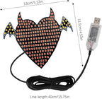 Car LED Heart Ambient Light Angel Devil Patterns,Rear & Side Window Decor,12 Lighting Modes USB Powered,Romantic Gift for Car Owners (Red Devil)