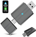 2026 Zovlec Apple CarPlay, Android Auto Wireless Adapter, Plug & Play Dongle for iPhone iOS 10+, Android 11+, USB Carplay, Fast Auto-Connect