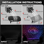 600PCS 32W Starlight Headliner Kit,4 Light Colors Twinkle Fiber Optic Star Ceiling Lights,0.03in*13.1ft/4m, App/Remote Control Rgbw Shooting Star Headliner Kit Car Roof Home Ceiling