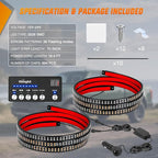 Nilight 2PCS 70 Inch Emergency Strobe Light Strip with Controller 864 LED Amber Green Running Board Lights Flexible Side Flashing Warning Caution Safety Waterproof for Truck Construction Pickup