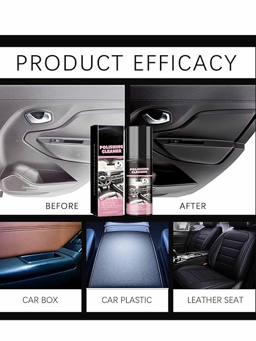 Silicona para Carro Interior Brillo Y Olor, Multipurpose Polishing Cleaner Car Interior Cleaner, Vehicle Interior Polish Interior Detailer Spray for Car, Rubber, Leather (3pcs)