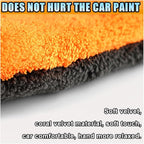 2PCS Coral Fleece Car Wash Mitts, No Scratch Microfiber Wash Mitt Car Cleaning Glove with Thumb, Reusable Dusting Mitt with Elastic Wrist Cuff for Car Washing and Detailing (Thumb Glove)