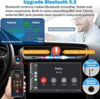 7" Double Din Car Stereo Compatible with Wireless Apple CarPlay & Android Auto, 240W 4.2-Channel Dual Subwoofer Ports, Touchscreen, Bluetooth 5.3, Mirrorlink, Backup Camera, FM/AM Car Radio