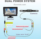 JPP HD Backup Camera and Monitor Kit - 4.3" IPS FHD Color Display, Waterproof Night Vision License Plate Reverse Camera for Car/RV/Truck/Pickup