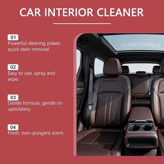 Car Interior Cleaning Kit, Easy Operation, Gentle On Leather & Plastic, Quick Cleaning(2set)