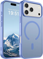SUPFINE Magnetic for iPhone 17 Pro Max Case (Compatible with MagSafe)(Military Grade Drop Protection) Translucent Matte Shockproof with Anti-Fingerprint Phone Cover,Blue Purple