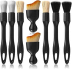 8 Pcs Car Detailing Brush Set, Soft Bristle Cleaning Brushes for Interior and Exterior Care, 4 Versatile Brushes Designed for Dashboards, Vents, Wheels, Tires, and Precision Detailing
