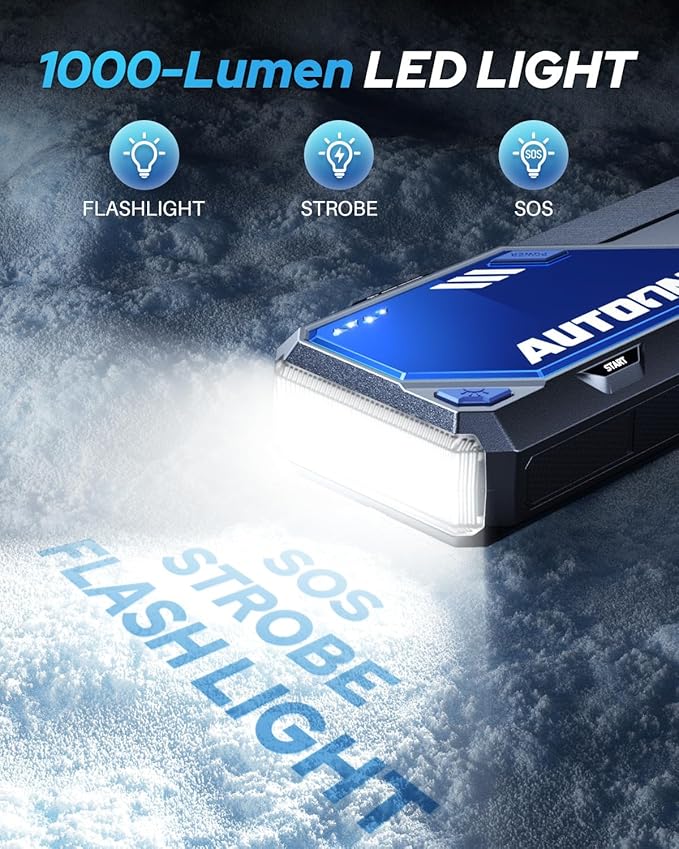 AUTOONE 10000A Car Jump Starter 24000mAh Car Battery Jumper Starter Portable 12V (All Gas/All Diesel) 168W DC Jump Box for Car Battery with Built-in Booster, Type-C Fast Charge Jump Pack