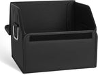 JEYODA Suede Leather Trunk Organizer, Large Capacity Soft Car Organizers and Storage,foldable,with lip, for Car SUV/Jeep/Sedan/Home/Camping (Black,Small)