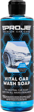 PROJE' Vital Car Wash Soap - PH Balanced Formula Gloss Enhancing Shine - Ultimate Cleaning Power For Foam Cannon & Bucket Washes - Professional Detailing Soap - 16 Fl Oz
