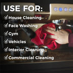 The Rag Company - All-Purpose Microfiber Terry Cleaning Towels - Commercial Grade, Highly Absorbent, Lint-Free, Streak-Free, Kitchens, Bathrooms, Offices, 300gsm, 16in x 16in, Lavender (12-Pack)