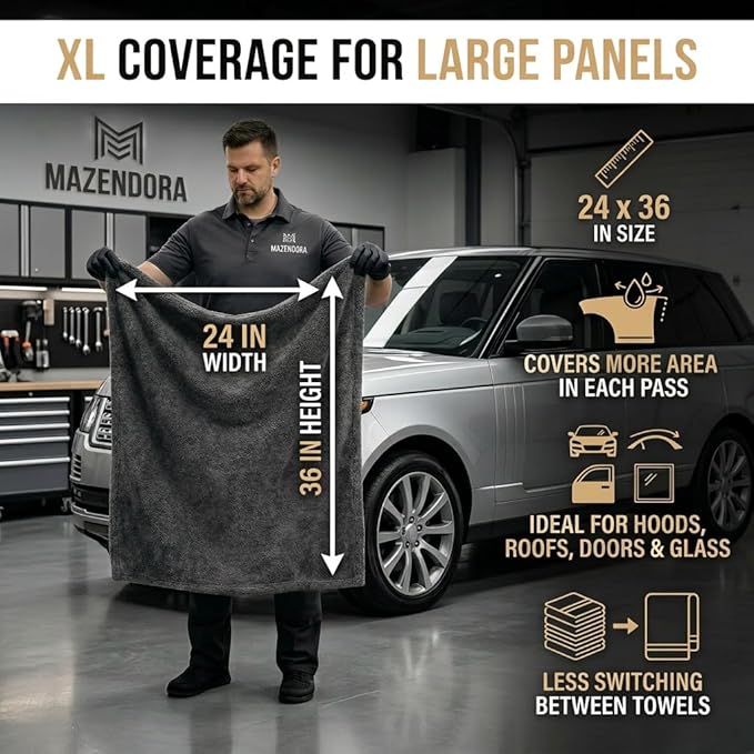 Twisted Microfiber Towel, Premium Microfiber Towels for Cars, Car Drying Towel, Ultra Absorbent Quick Dry Towel, Drying Cloths Auto Detailing for Streak Free Auto Finish