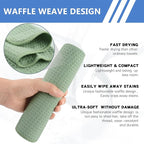 VIVOTE Microfiber Kitchen Towels - Super Absorbent, Soft, No Lint, Waffle Weave, Fast Drying Hand Towels (4 Pack Green, 16 Inch X 24 Inch)