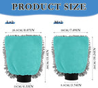 2 Pack Premium Microfiber Chenille Car Washing Mitt, Dual Sided Wash Gloves, No Scratch, Lint Free Washing and Detailing for Car Washing and Detailing (Teal Colored)