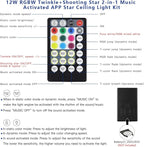 AKEPO 12W Twinkle Shooting Star 2-in-1 Fiber Optic Light Engine Replacement, RGBW Bluetooth APP Control + Music Sync + 28-Key Remote Control for Car Home Starlight Headliner