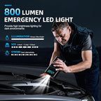 10-in-1 Portable Car Battery Jump Starter with Air Compressor, 6000A 160PSI Portable Car Jumper Starter (All Gas 12L Diesel), 12V Jump Box Car Battery Jump Starter with Jumper Cables, Lights