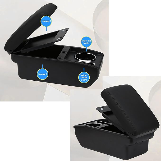 AULPHIKE Compatible with Nissan NV200 Armrest Center Console Organizer Armrests Double Layer Storage Space with Cup Holder