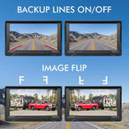 RV Backup Camera Plug and Play, 7'' Backup Camera for Truck Trailer, No Delay, 1080P HD, 2 Channels, 150° Wide Angle, DIY Guide Lines, Night Vision, IP69 Rear View Camera