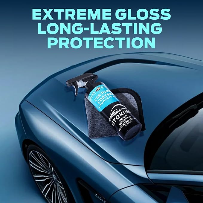 Premium Ceramic Coating for Cars- Extreme Hydrophobic Top Coat Polish & Car Coating Spray, Suitable for cars, pickup trucks, RVs, motorcycles, etc. Fast Application for Long-Lasting Shine & Protection