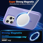 SUPFINE Magnetic for iPhone 15 Pro Case (Compatible with MagSafe) (Military Grade Drop Protection) Slim Translucent Matte Shockproof with Anti-Fingerprint Phone Case,Purple