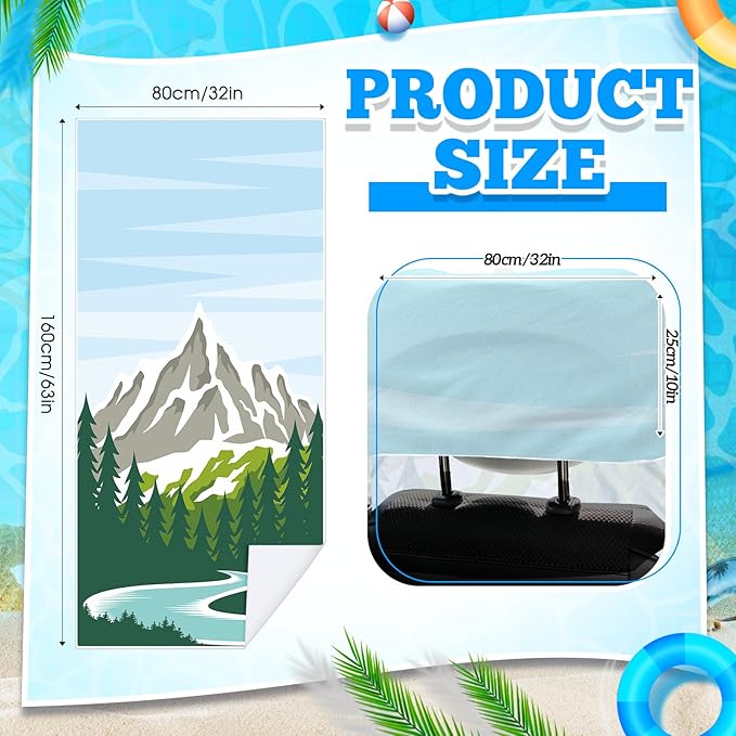 Hahafelt 2 Pack Car Seat Towel Covers with Storage Bag, 63 x 32 Inch Universal Non Slip Waterproof Sweat Protector for Car Truck, Gym Swimming Running, Machine Washable (National Park 1)