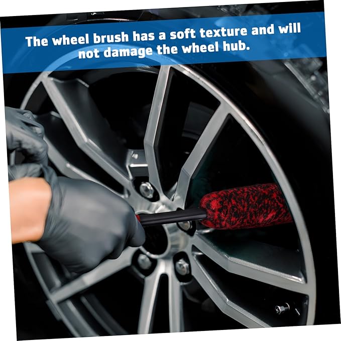 Cabilock 3pcs Wheel Brush for Car Detailing Soft Bristle Tire Cleaner Brushes for Easy Wheel Rim Cleaning