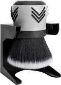 VIKING Car Cleaning Brush for Car Detailing Kit, Super-Soft Bristles for Interior Detail and Cleaning, 5 Inch Diameter, Black/Grey, Storage Stand Included