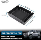 Car Armrest Storage Box Tray Compatible with INEOS Grenadier 2022 2023 2024 2025 2026 Center Console Armrest Organizer Storage Box Tray With Anti-Slip Mat ABS Accessories