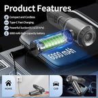 Yejay 20000Pa Car Vacuum Cleaner High Power, Cordless Mini Vacuum Air Duster for Car Detailing Kit, 4-in-1 Portable Handheld Vacuum with Brushless Motor, Aspiradora para Carro, Home Office Pet (Grey)