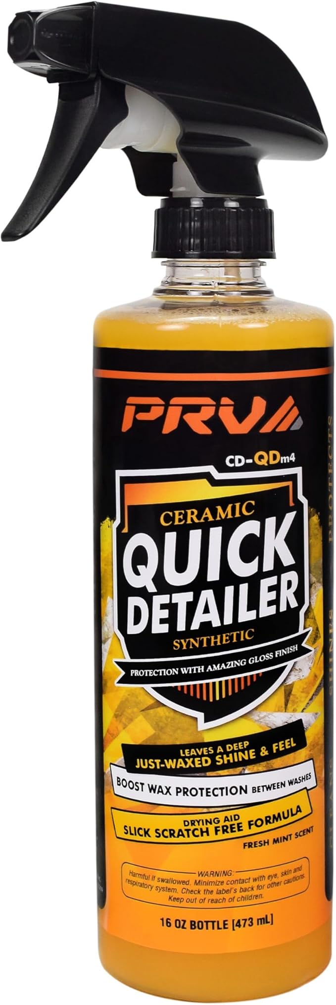 PRV AUDIO Ceramic Quick Detail Spray - Waterless Car Detailer | Clean, Shine, Protect Paint, Glass, Wheels, and Trim | Enhances Shine & Protection, 16 fl oz - Mint Scent