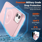 SUPFINE Magnetic for iPhone 12 Case/iPhone 12 Pro Case with Screen Protector (Compatible with MagSafe)(Military Grade Drop Protection) Translucent Matte Shockproof Phone Cover,Light Pink