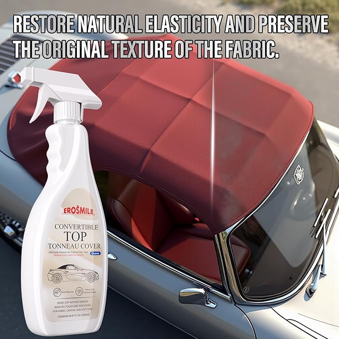 Convertible Top Cleaner And Protectant Kit Use For Cleaning And Protecting The Automotive Soft Tops Of Fabric Construction.Deep-Penetrating Cleaning,Preventing Cracks, 2 Items,Total 32 OZ