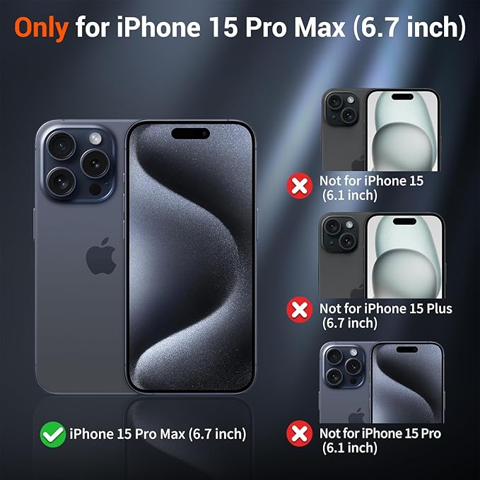 SUPFINE Magnetic for iPhone 15 Pro Max Case with Screen Protector (Compatible with MagSafe) (Military Grade Drop Protection) Translucent Matte Shockproof Phone Cover,Light Pink