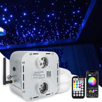 AMKI High Brightness Dual Color 32W Twinkle 1500pcs 0.03in 16.4ft Fiber Optic Starlight Headliner Kits RGBW Sound Activated APP/Remote Control for Movie Theater Home Ceiling Decor