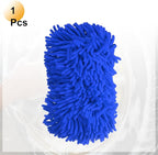 HARFINGTON Car Wash Sponge 9.1" x 4.7" Chenille Microfiber Mitt Scratch-Free Absorbent Scour Scrubber Cleaning Sponge for Washing Detailing on Cars, Trucks, SUV, Boats, RVs, Dark Blue