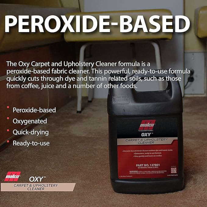 Malco OXY Carpet & Upholstery Cleaner - Stain Remover Spray for Car Interior Fabric/Cleans the Toughest Vehicle Stains/Deep Cleaning Liquid Formula / 22 Oz. (127822)