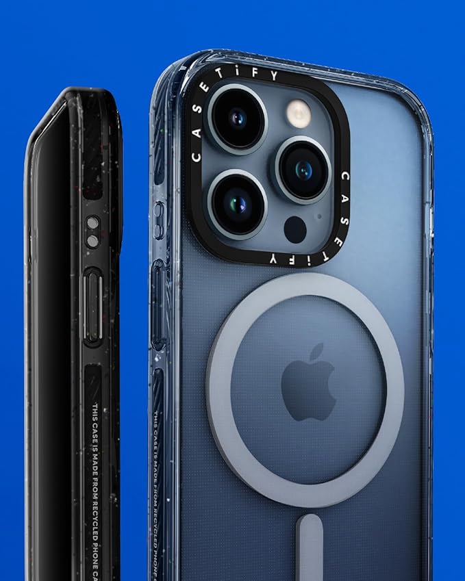 CASETiFY Impact iPhone 15 Pro Case [4X Military Grade Drop Tested / 8.2ft Drop Protection/Compatible with Magsafe] - Flower Prints - Eleanor - Clear Black