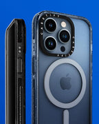 CASETiFY Impact iPhone 15 Pro Case [4X Military Grade Drop Tested / 8.2ft Drop Protection/Compatible with Magsafe] - Flower Prints - Eleanor - Clear Black