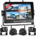 Wireless RV Backup Camera System, 9" 1080P DVR Monitor with 4 IP69 Waterproof Night Vision Side Rear View Back Up Cameras for Trailer Truck Camper Compatible with Furrion Mount