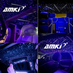 AMKI 550pcs 0.03in 9.8ft Twinkle Starlight Headliner Kit, Updated 2 in 1 Twinkle+Meteor Fiber Optic Light Box RGBW Sound Activated Mode for Car& Home Decoration, 240pcs Pure White Shooting Star