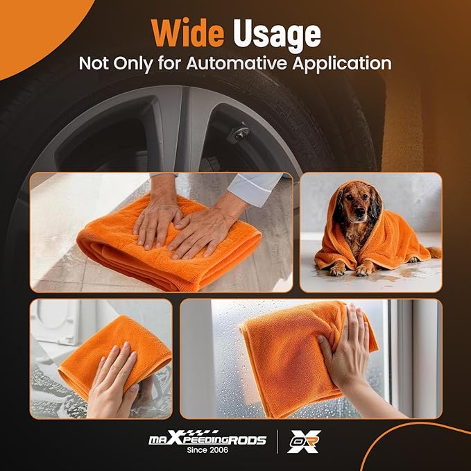 maXpeedingrods Drying Towels Car Detailing for Cars Trucks SUVs RVs and Motorcycles 36" x 30", 1200GSM Microfiber Car Drying Towel, Super-Absorbent, Streak-Free, Scratch-Free, No Water Spots