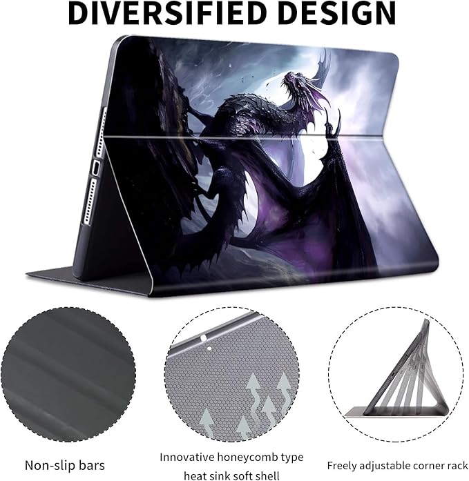 for Kindle Paperwhite Case,6" Kindle Paperwhite 4 10th Generation Case 2018 & Kindle Paperwhite Signature Edition,Leather Slim Adjustable Stand Cover Auto Wake/Sleep,Cool Purple Dragon