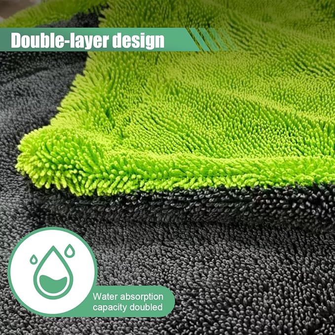 48"x24" Car Drying Towel, 1400 GSM Extra Large Microfiber Cleaning Towel with Twisted-Loop Technique, Ultra Absorbent & Scratch-Free Drying Cloth for SUV Truck RV, Machine Washable(48inch)