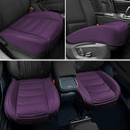 BOPUOVRE Car Seat Cover for Luxury & Comfort - PU Leather, Anti-Slip, Full Wrap Protection with Storage Pocket for Bottom Cushion - Universal Fit for 95% of Vehicles (Purple,1 Piece)