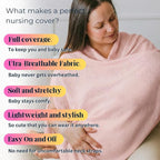Breathable Nursing Cover for Breastfeeding | Ponchy by Gold Mamas | 5 in 1 Nursing Poncho | Baby Registry Essentials | Rose Pink