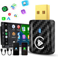 MSXTTLY 2in1 Carplay Wireless Adapter Android Auto Wireless Adapter, Mini USB Small Dongle Fast Auto Connect, Car Play Play Plug, for Apple iPhone iOS & Android 11+, OEM Wired Car Model 2017+, Black