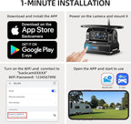 eRapta Wireless Backup Camera, WiFi Magnetic Solar Rear/Front View Camera with BSD, Li-ion Battery, Night Vision for Hitching Gooseneck Horse Boat Travel Trailer/Fifth Wheels/RV/Camper for iPhone