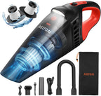 AstroAI V2 Mini Portable Cordless Handheld Car Vacuum Cleaner, 6000mAh & 12V DC, LED Light, Brush, Extended Nozzle, Hose, Portable Handheld Vacuum for Car, Home, Office & Pet Cleaning, Red